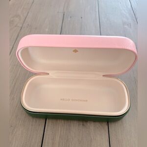 Kate Spade Sunglasses Case Hardshell Pink & Forest Green